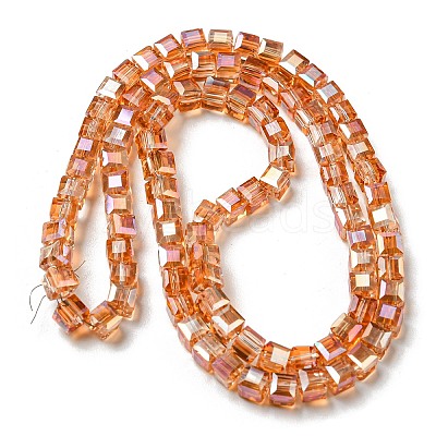 Electroplate Glass Beads Strands EGLA-D018-4x4mm-50-1