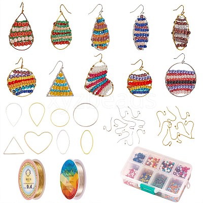 DIY Beads Geometric Drop Earring Making DIY-SZ0007-02-1