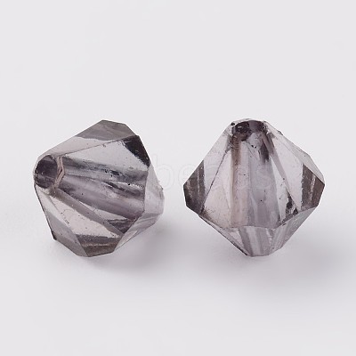 Faceted Bicone Transparent Acrylic Beads X-DBB4mm-60-1