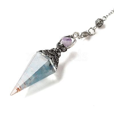 Resin Bullet Dowsing Pendulum Big Pendants G-H058-01AS-08-1