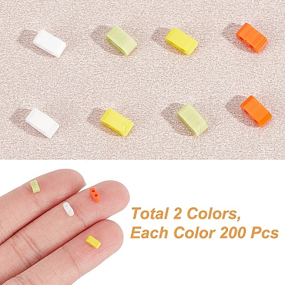 800Pcs 4 Colors 2-Hole Glass Seed Beads SEED-CN0001-04-1