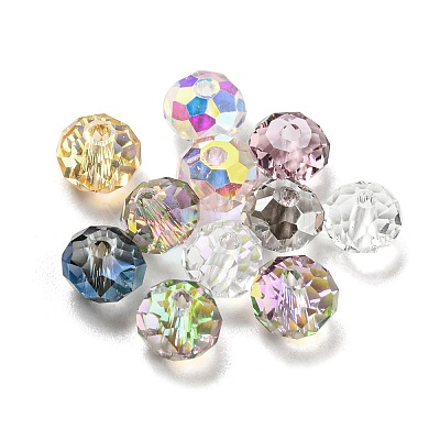 Transparent Electroplate Glass Beads GLAA-L046-02-1
