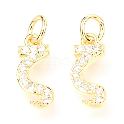 Brass Micro Pave Cubic Zirconia Charms ZIRC-O037-19G-1