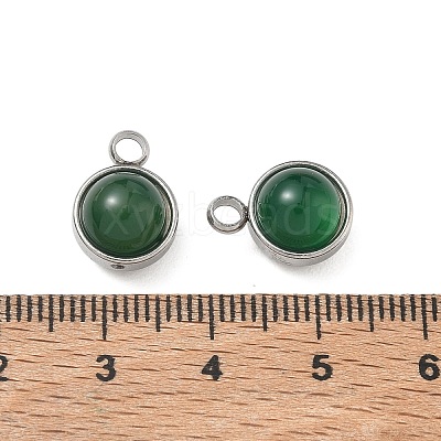 Natural Dyed White Jade Charms G-K325-01P-08-1-1