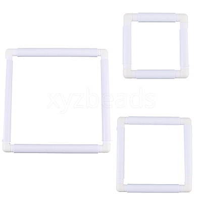 3 Stes 3 Styles Plastic Cross Stitch Embroidery Hoops DIY-CP0012-44C-1