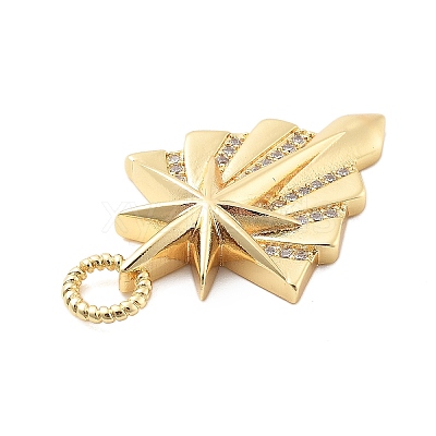 Brass Micro Pave Cubic Zirconia Pendants X-KK-L209-095G-1
