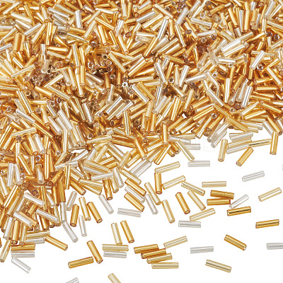 3300Pcs 3 Colors Plated Glass Bugle Beads SEED-TA0001-56-1