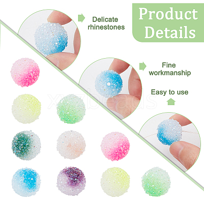 28Pcs 7 Colors  Frosted Acrylic Beads MACR-PH0002-19-1