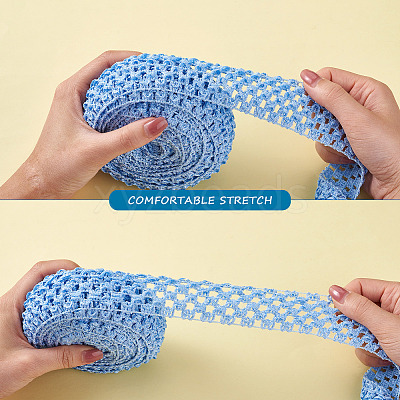 2 Rolls 2 Sizes Polyester Elastic Ribbon EW-TA0001-02J-1