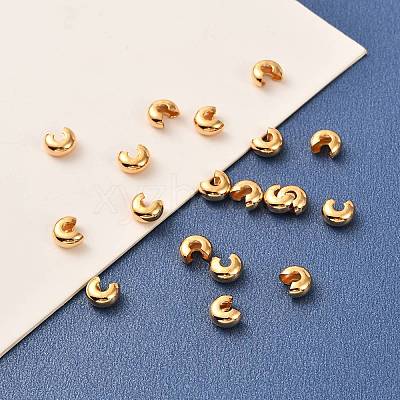 Brass Crimp Beads Covers X-KK-F824-036A-G-1
