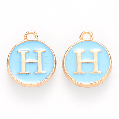 Golden Plated Alloy Enamel Charms ENAM-S118-04H-1