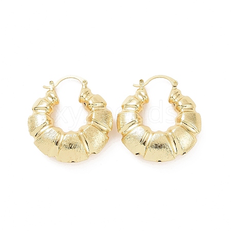 Brass Croissant Thick Hoop Earrings for Women EJEW-F303-06G-1
