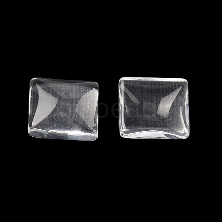 Transparent Glass Square Cabochons GGLA-S022-10mm-1