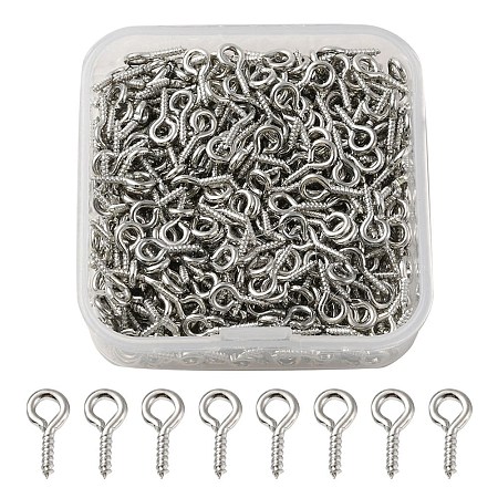 500Pcs Iron Screw Eye Pin Peg Bails FIND-YW0003-06P-1