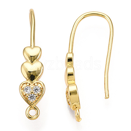 Brass Micro Pave Cubic Zirconia Earrings Hooks KK-A181-VF422-1