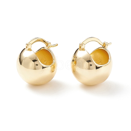 Rack Plating Brass Round Ball Chunky Hoop Earrings for Women EJEW-C029-04G-1