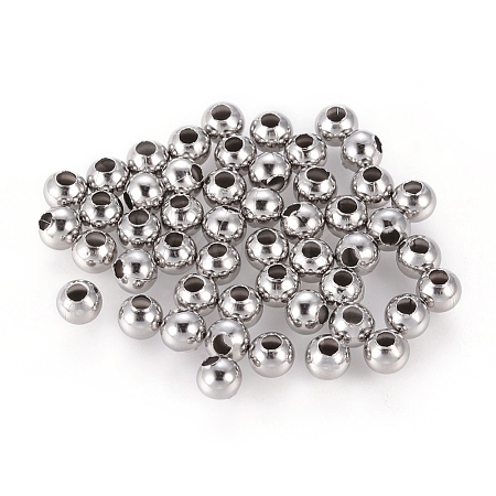 Tarnish Resistant 304 Stainless Steel Hollow Round Seamed Beads STAS-R032-4mm-1