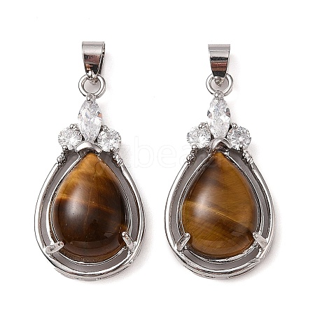 Natural Tiger Eye Pendants G-A095-02P-05-1