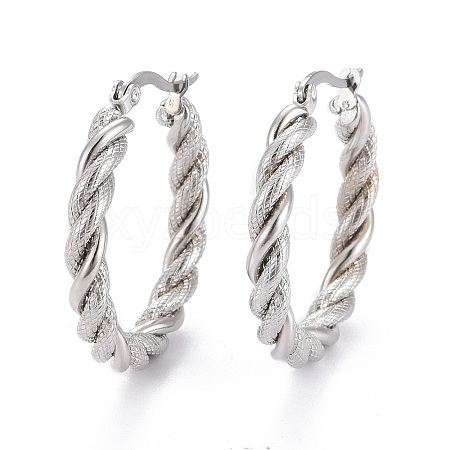 Tarnish Resistant 304 Stainless Steel Hoop Earring EJEW-F257-12P-1