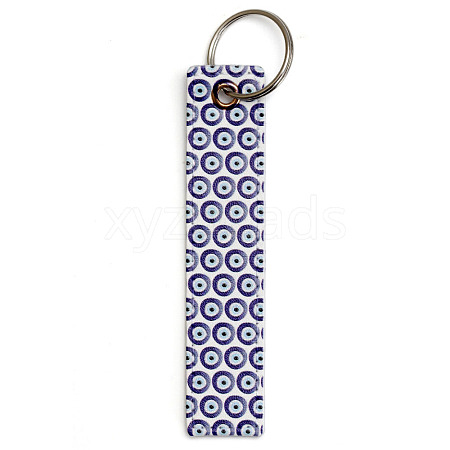 PU Leather Rectangle with Evil Eye Keychain PW-WG8C289-11-1