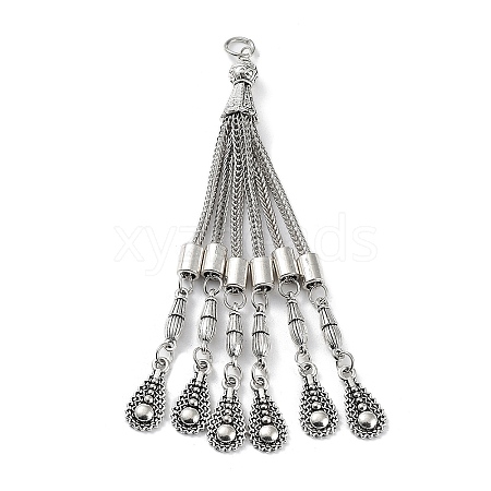 Tibetan Style Alloy Curb Chain Tassel Big Pendants FIND-K013-01AS-10-1