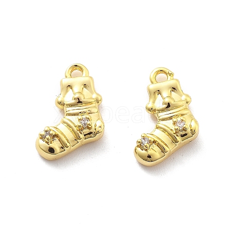 Brass Micro Pave Cubic Zirconia Pendants KK-U049-04G-04-1