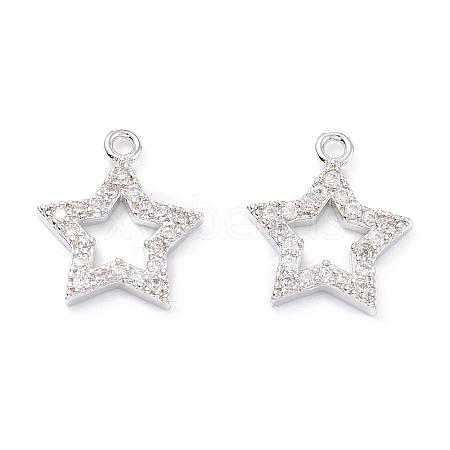 Rack Plating Brass Micro Pave Cubic Zirconia Charms X-ZIRC-C026-03P-1