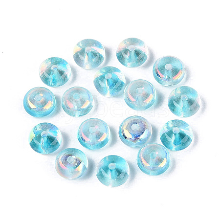 Baking Paint Electroplate Transparent Glass Beads EGLA-Q141-01B-A08-1