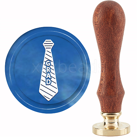 Brass Wax Seal Stamp with Handle AJEW-WH0184-0826-1