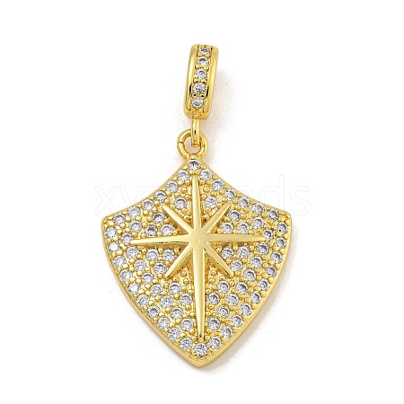 Rack Plating Brass Micro Pave Cubic Zirconia Pendants KK-I718-10G-02-1