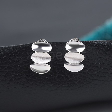 925 Sterling Silver Stud Earrings EJEW-BB60048-1