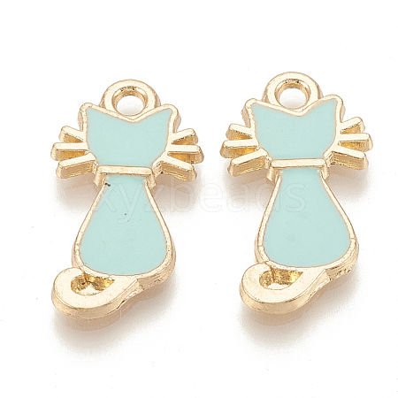 Alloy Enamel Kitten Pendants LS-ENAM-S115-038B-1
