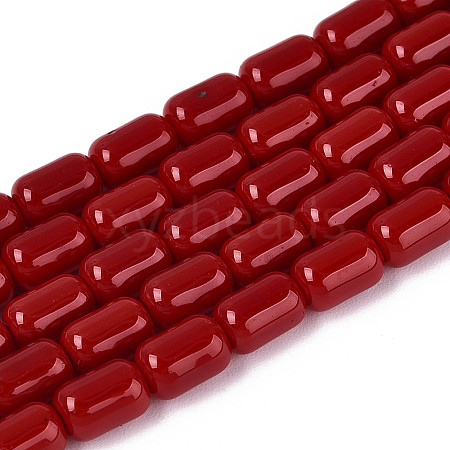 Opaque Glass Beads Strands GLAA-T028-14P-03-1