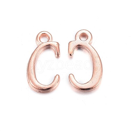 Rose Gold Plated Alloy Letter Pendants X-PALLOY-J718-01RG-C-1