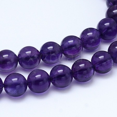 Natural Amethyst Round Bead Strands X-G-M212-6mm-04A-1