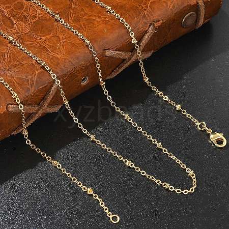 2mm Rack Plating Brass Satellite Chain Necklaces for Women Men MAK-L044-11G-1