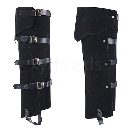 Velvet & Imitation Leather Boot Cover AJEW-WH0415-70B-1