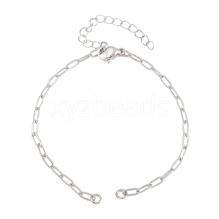 Brass Paperclip Chain Bracelet Making KK-CBADBBF-04P-1