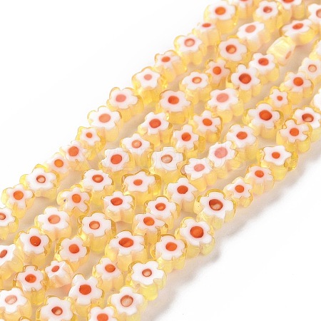 Handmade Millefiori Glass Bead Strands LAMP-J035-4mm-76-1