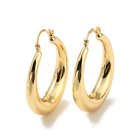 Rack Plating Brass Chunky Hoop Earrings for Women X-EJEW-G288-35A-G-1