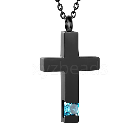 Cross Urn Ashes Pendant Necklace PW-WGBB57D-24-1