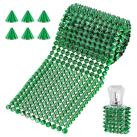 AHADERMAKER 12-Row Resin Spike Stud Cone Flatback Punk Rock Trim Mesh Bead Craft FIND-GA0003-72C-1