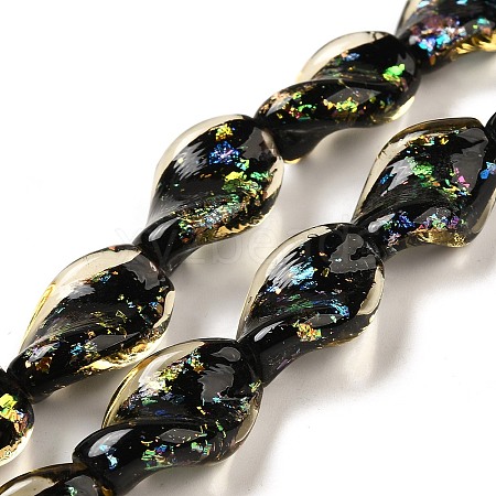 Handmade Dichroic Foil Glass Beads Strands DICH-U001-08C-1