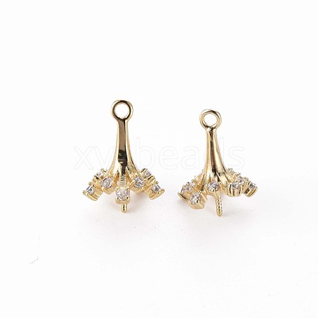 Brass Micro Pave Clear Cubic Zirconia Peg Bails Charms KK-Q765-011-NF-1