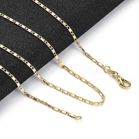 1.5mm Rack Plating Brass Oval Link Chain Necklaces for Women Men MAK-L044-32G-1