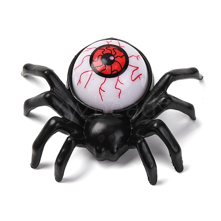 Halloween Resin Spider with Scary Eyeball LED Light Figurines Ornament AJEW-Z036-01A-1