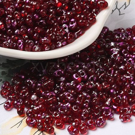 Spray Painted Glass Seed Beads SEED-F005-11A-01-1