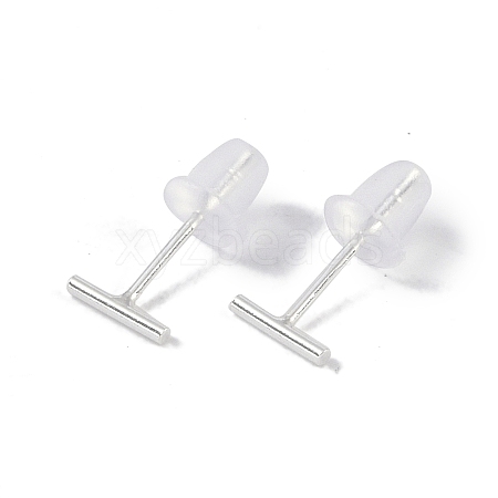 999 Sterling Silver Stud Earrings for Women EJEW-S215-30S-02-1