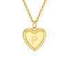 Golden Tone Brass Cable Chain Letter Heart Pendant Necklaces for Women PW-WG67FD6-16-1