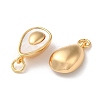 Brass Pave Shell Teardrop Pendants KK-P239-13G-2